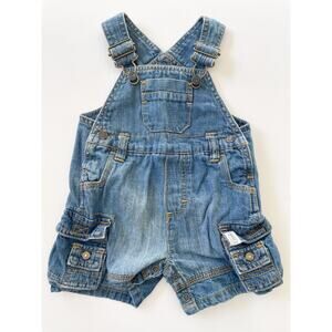 Baby Boy's Children's Place Denim Cargo Short-alls Size 6-9 Months